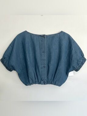 MIOU MUSE Cropped Denim Top